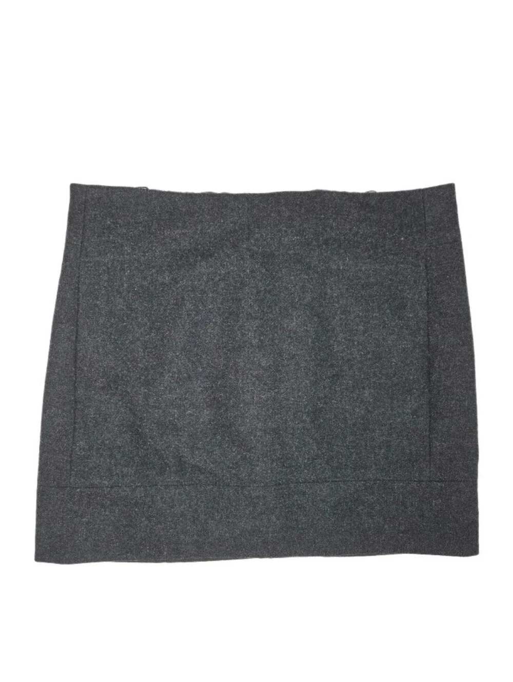 JCrew Factory Double Surge Wool Mini Skirt Size 2 Heather Charcoal Gray Preppy
